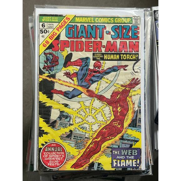 Giant-Size Spider-Man #4 & 6 (1975-76 Marvel) Lots of 2 Punisher - Human Torch - Picture 3 of 3